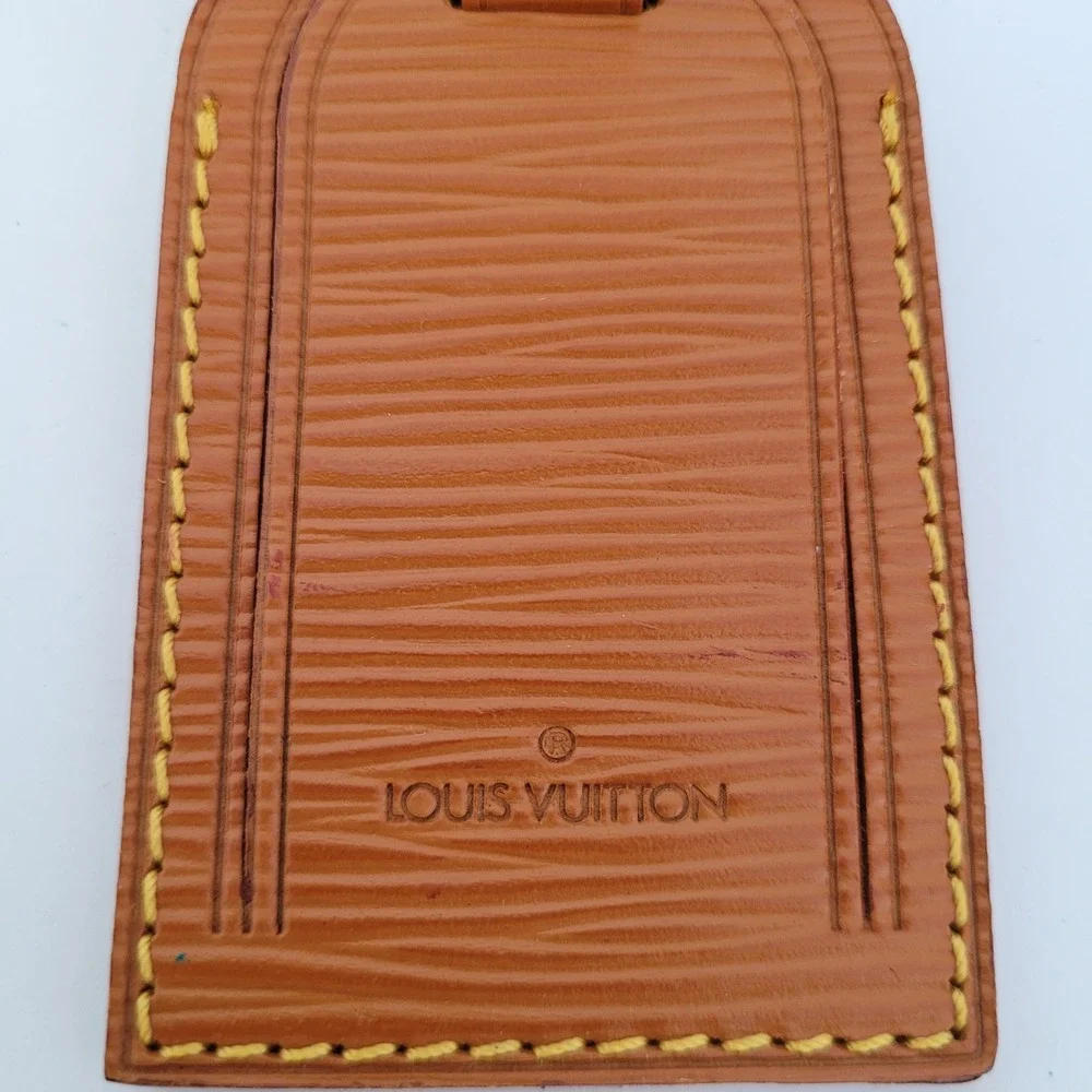 Louis Vuitton Epi Leather Luggage Tag and Poignet Set Kenyan Fawn Brown Vintage